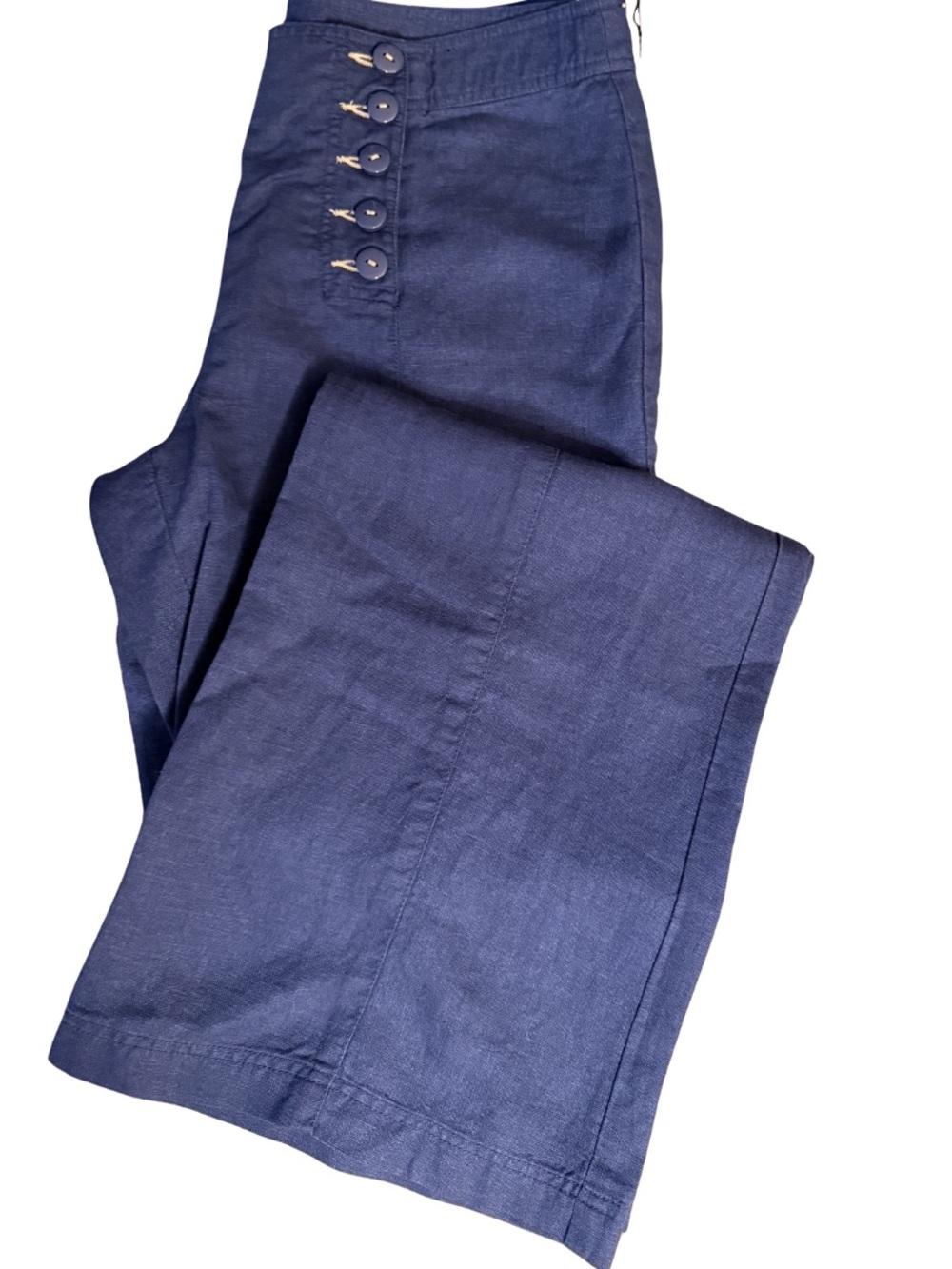 NWT Nanette Lepore Oonagh Navy Linen Blend Sailor Pants
